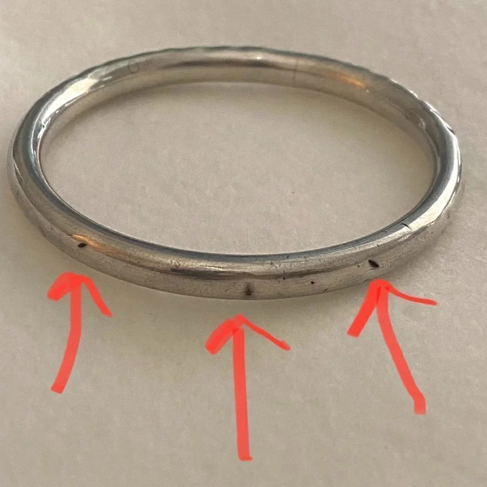 VTG Childrens Youth Sterling Silver 925 Y&S Round Repousse Bangle Bracelet Sz 6